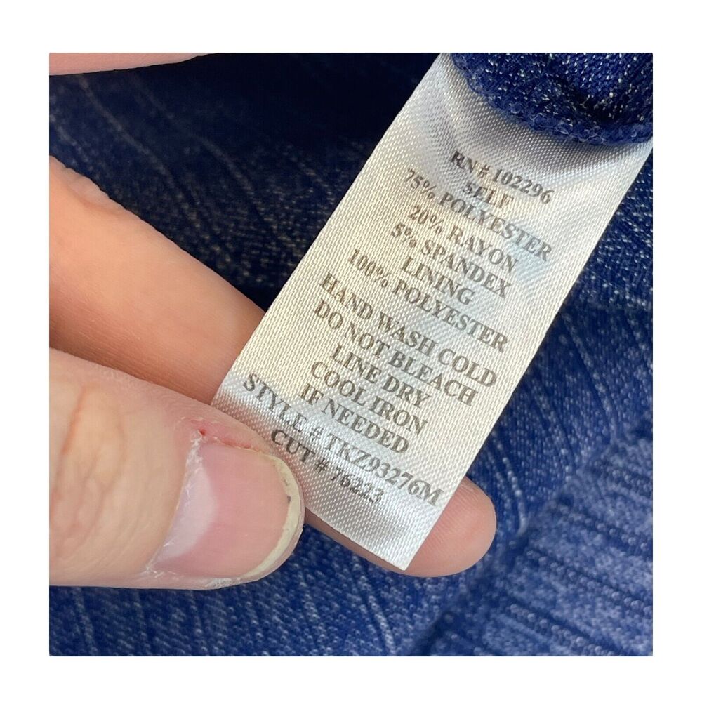 Connected Apparel Shift Dress Women's Medium Blue Polyester Stretch Back Zip - Picture 4 of 8